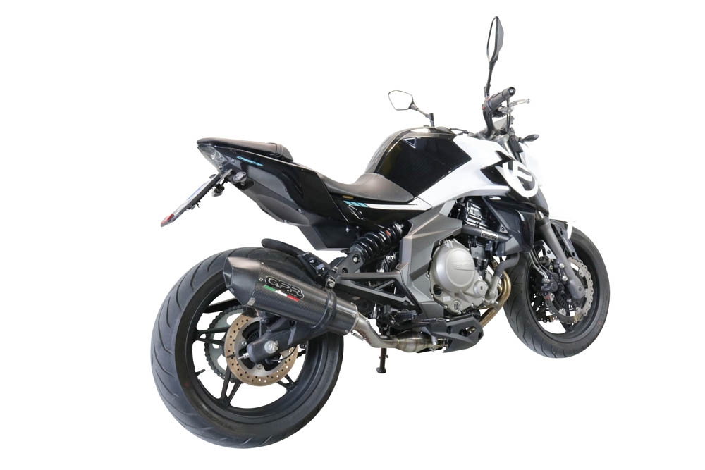 GPR pot echappement compatible avec  Cf Moto 650 Mt 2019-2020, New Grand Prix Evo Poppy, Échappement légal, homologué,silencieux avec catalyseur, db killer amovible et tuyau de liaison spécifique 
