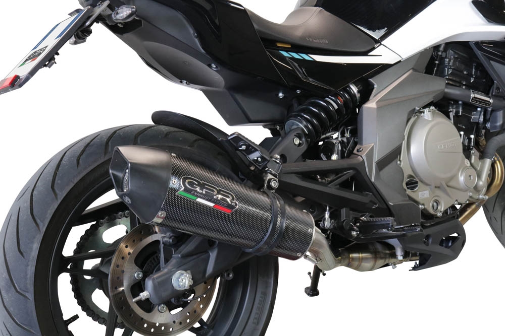 GPR pot echappement compatible avec  Cf Moto 650 Mt 2019-2020, New Grand Prix Evo Poppy, Échappement légal, homologué,silencieux avec catalyseur, db killer amovible et tuyau de liaison spécifique 