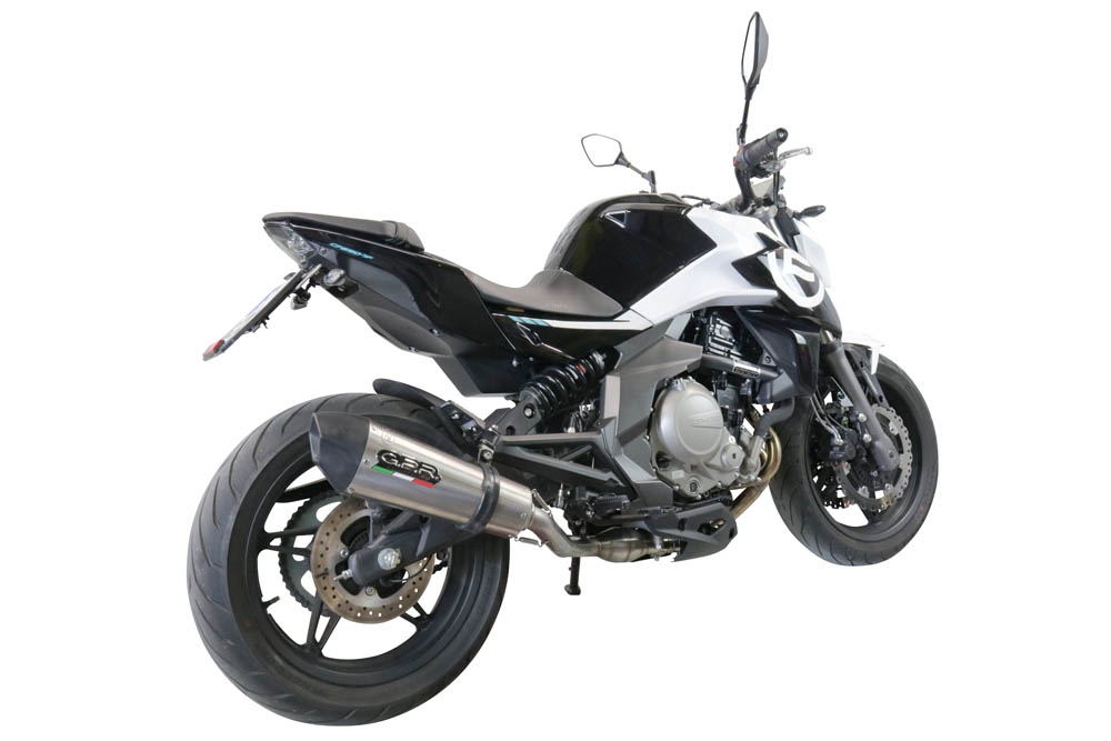 Pot echappement compatible avec Cf Moto 400 NK 2021-2023, GP Evo4 Titanium, Échappement légal, homologué,silencieux avec catalyseur, db killer amovible et tuyau de liaison spécifique 