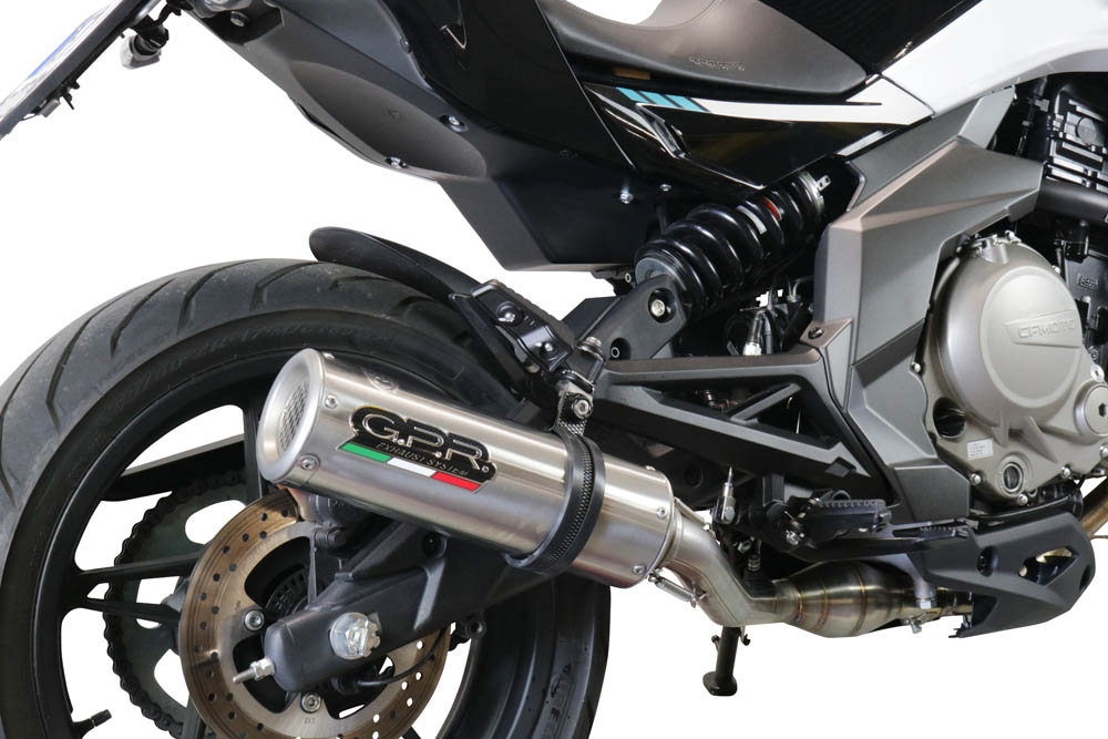 Pot echappement compatible avec Cf Moto 650 Mt 2021-2024, M3 Inox , Échappement légal, homologué,silencieux avec catalyseur, db killer amovible et tuyau de liaison spécifique 