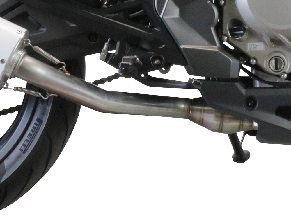Pot echappement compatible avec Cf Moto 650 Mt 2019-2020, Furore Evo4 Poppy, Échappement légal, homologué,silencieux avec catalyseur, db killer amovible et tuyau de liaison spécifique 