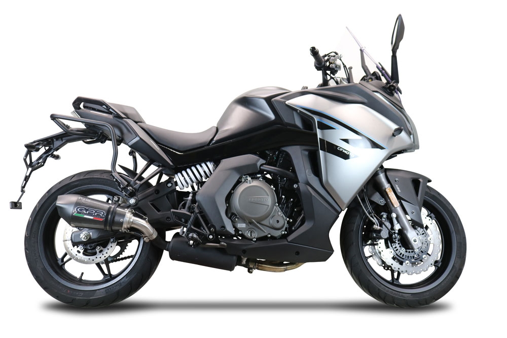 GPR pot echappement compatible avec  Cf Moto 650 Gt 2022-2024, New Grand Prix Evo Poppy, Échappement légal, homologué,silencieux avec db killer amovible et tuyau de liaison spécifique 