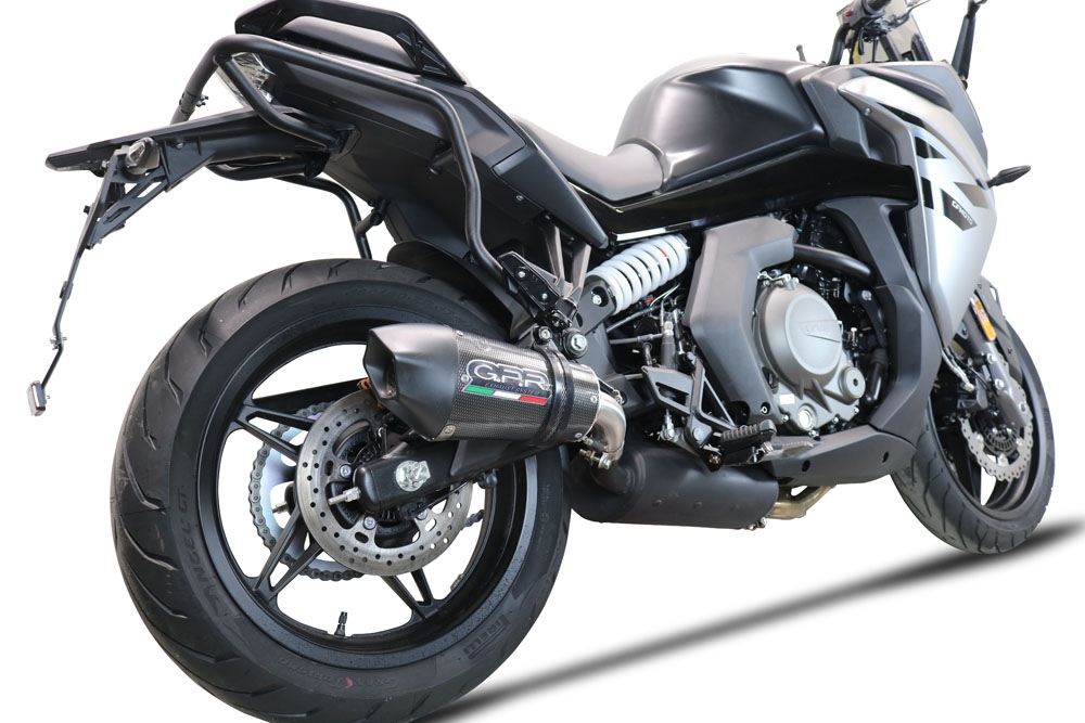 GPR pot echappement compatible avec  Cf Moto 650 Gt 2022-2024, New Grand Prix Evo Poppy, Échappement légal, homologué,silencieux avec db killer amovible et tuyau de liaison spécifique 