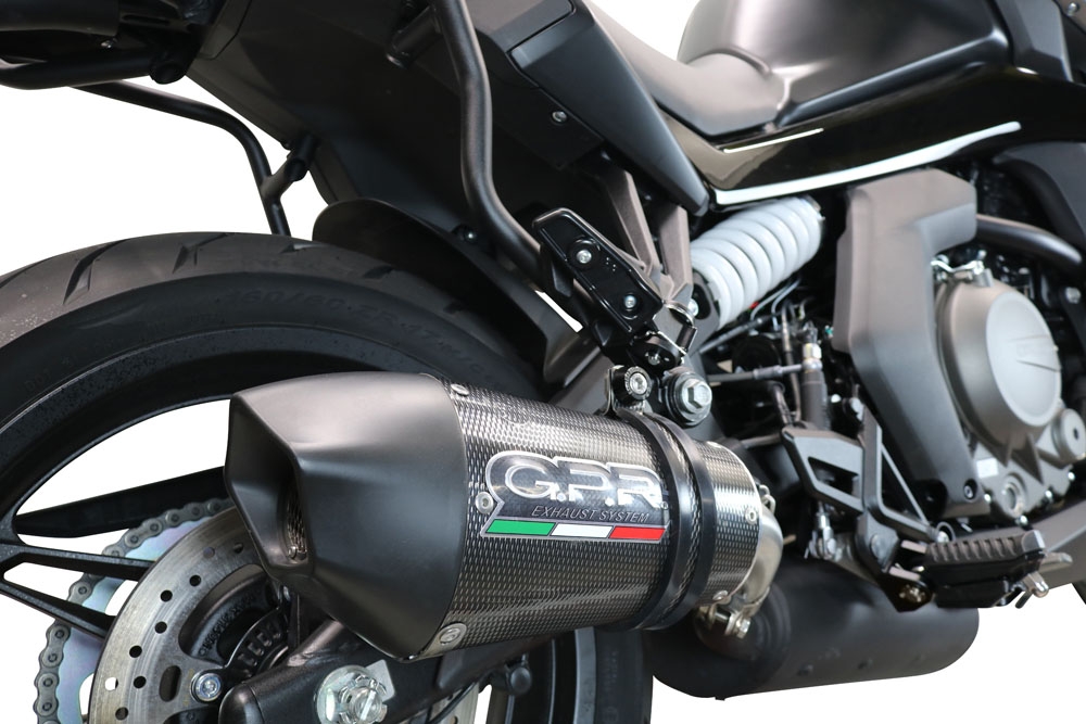 GPR pot echappement compatible avec  Cf Moto 650 Gt 2022-2024, New Grand Prix Evo Poppy, Échappement légal, homologué,silencieux avec db killer amovible et tuyau de liaison spécifique 