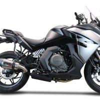 GPR pot echappement compatible avec  Cf Moto 650 Gt 2022-2024, New Grand Prix Evo Titanium, Échappement légal, homologué,silencieux avec db killer amovible et tuyau de liaison spécifique 