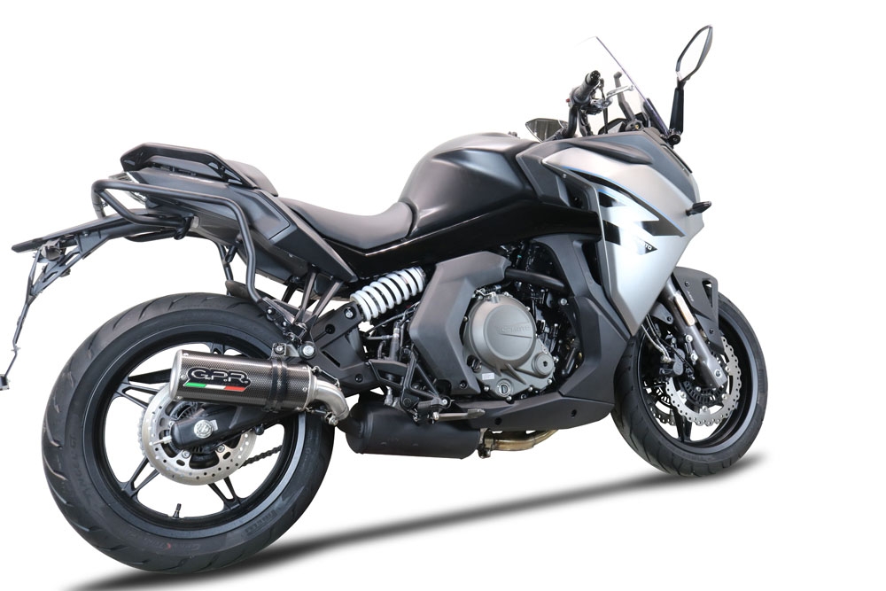 Pot echappement compatible avec Cf Moto 650 Gt 2022-2024, M3 Poppy , Échappement légal, homologué,silencieux avec db killer amovible et tuyau de liaison spécifique 