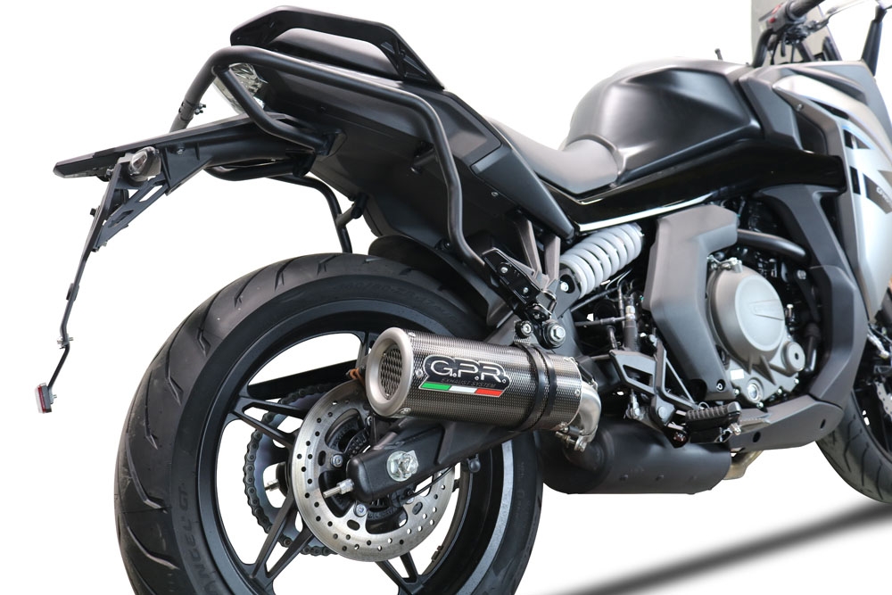 Pot echappement compatible avec Cf Moto 650 Gt 2022-2024, M3 Poppy , Échappement légal, homologué,silencieux avec db killer amovible et tuyau de liaison spécifique 