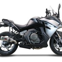 Pot echappement compatible avec Cf Moto 650 Gt 2022-2024, M3 Titanium Natural, Échappement légal, homologué,silencieux avec db killer amovible et tuyau de liaison spécifique 