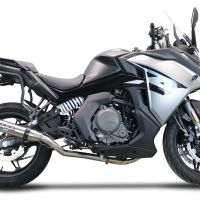 Pot echappement compatible avec Cf Moto 650 Gt 2022-2024, Deeptone Inox, Pot echappement racing,silencieux avec db killer et des tuyaux de liaison sans homologation 