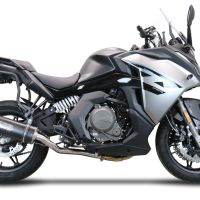 Pot echappement compatible avec Cf Moto 650 Gt 2022-2024, Furore Nero, Pot echappement racing,silencieux avec db killer et des tuyaux de liaison sans homologation 