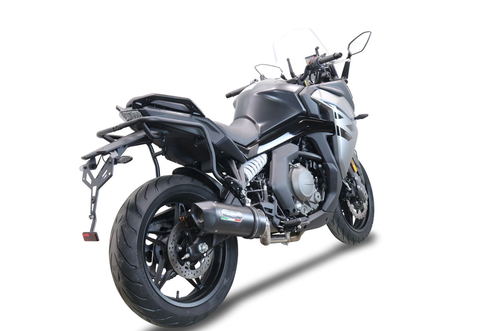 Pot echappement compatible avec Cf Moto 650 Gt 2022-2024, Furore Nero, Pot echappement racing,silencieux avec db killer et des tuyaux de liaison sans homologation 