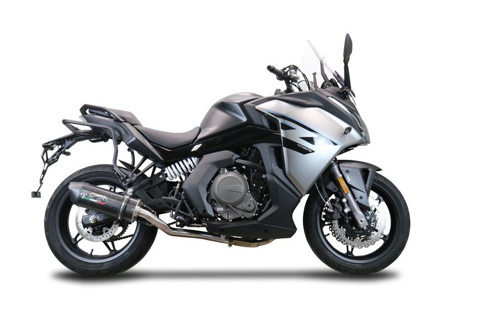 Pot echappement compatible avec Cf Moto 650 Gt 2022-2024, Furore Poppy, Pot echappement racing,silencieux avec db killer et des tuyaux de liaison sans homologation 