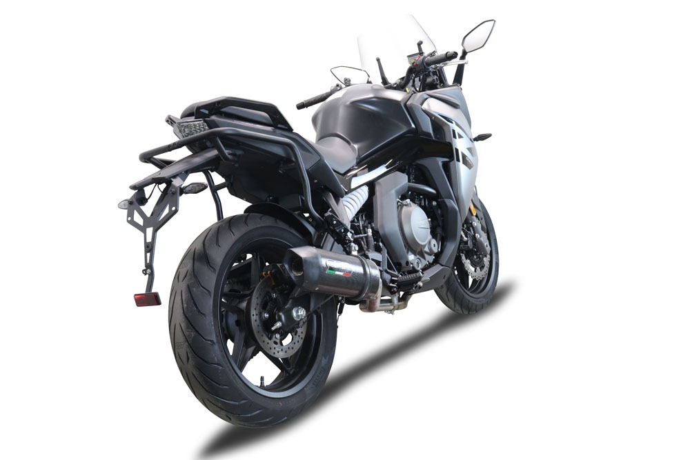 Pot echappement compatible avec Cf Moto 650 Gt 2022-2024, Furore Poppy, Pot echappement racing,silencieux avec db killer et des tuyaux de liaison sans homologation 