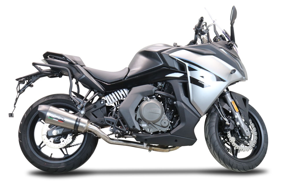 GPR pot echappement compatible avec  Cf Moto 650 Gt 2022-2024, New Grand Prix Evo Titanium, Pot echappement racing,silencieux avec db killer et des tuyaux de liaison sans homologation 