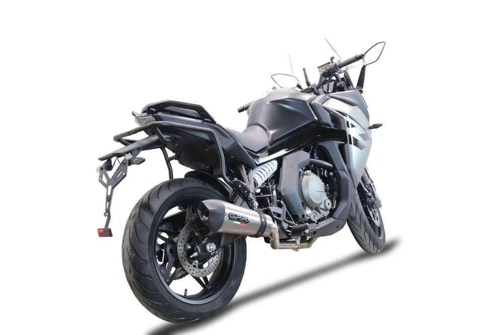GPR pot echappement compatible avec  Cf Moto 650 Gt 2022-2024, New Grand Prix Evo Titanium, Pot echappement racing,silencieux avec db killer et des tuyaux de liaison sans homologation 
