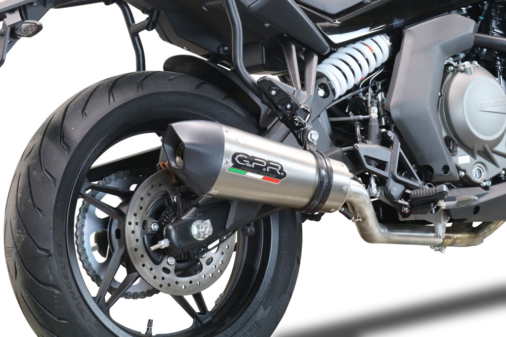 GPR pot echappement compatible avec  Cf Moto 650 Gt 2022-2024, New Grand Prix Evo Titanium, Pot echappement racing,silencieux avec db killer et des tuyaux de liaison sans homologation 