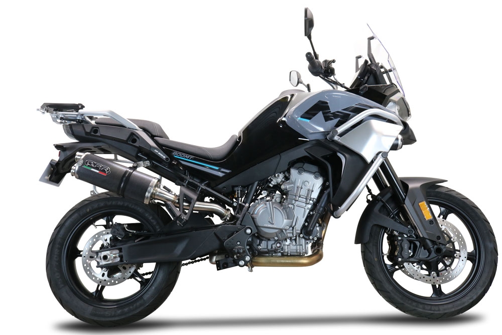 Pot echappement compatible avec Cf Moto 800 Mt Touring 2022-2024, Dual Poppy, Échappement légal, homologué,silencieux avec db killer amovible et tuyau de liaison spécifique 