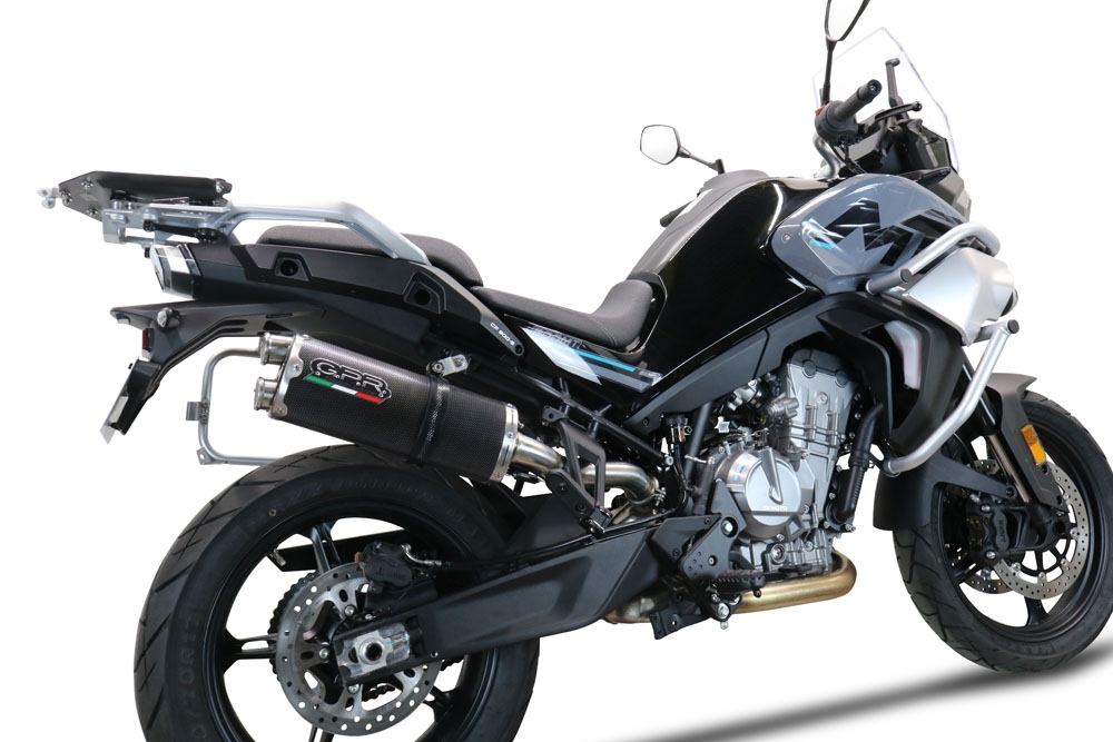 Pot echappement compatible avec Cf Moto 800 Mt Touring 2022-2024, Dual Poppy, Échappement légal, homologué,silencieux avec db killer amovible et tuyau de liaison spécifique 