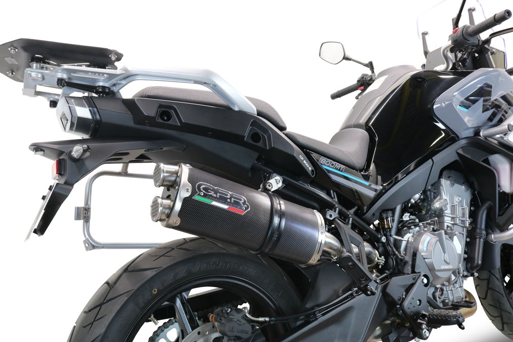 Pot echappement compatible avec Cf Moto 800 Mt Touring 2022-2024, Dual Poppy, Échappement légal, homologué,silencieux avec db killer amovible et tuyau de liaison spécifique 