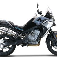 Pot echappement compatible avec Cf Moto 800 Mt Touring 2022-2024, Dual Titanium, Échappement légal, homologué,silencieux avec db killer amovible et tuyau de liaison spécifique 