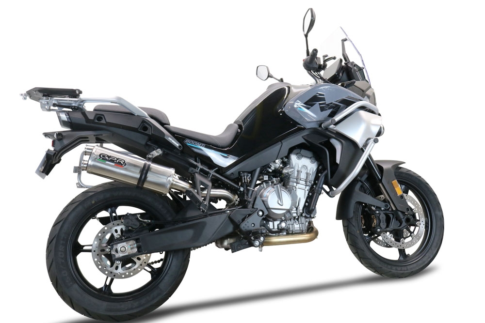Pot echappement compatible avec Cf Moto 800 Mt Touring 2022-2024, Dual Titanium, Échappement légal, homologué,silencieux avec db killer amovible et tuyau de liaison spécifique 