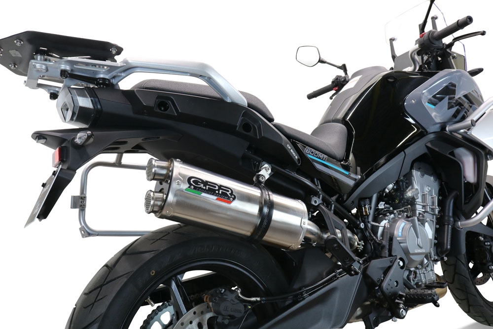 Pot echappement compatible avec Cf Moto 800 Mt Touring 2022-2024, Dual Titanium, Échappement légal, homologué,silencieux avec db killer amovible et tuyau de liaison spécifique 