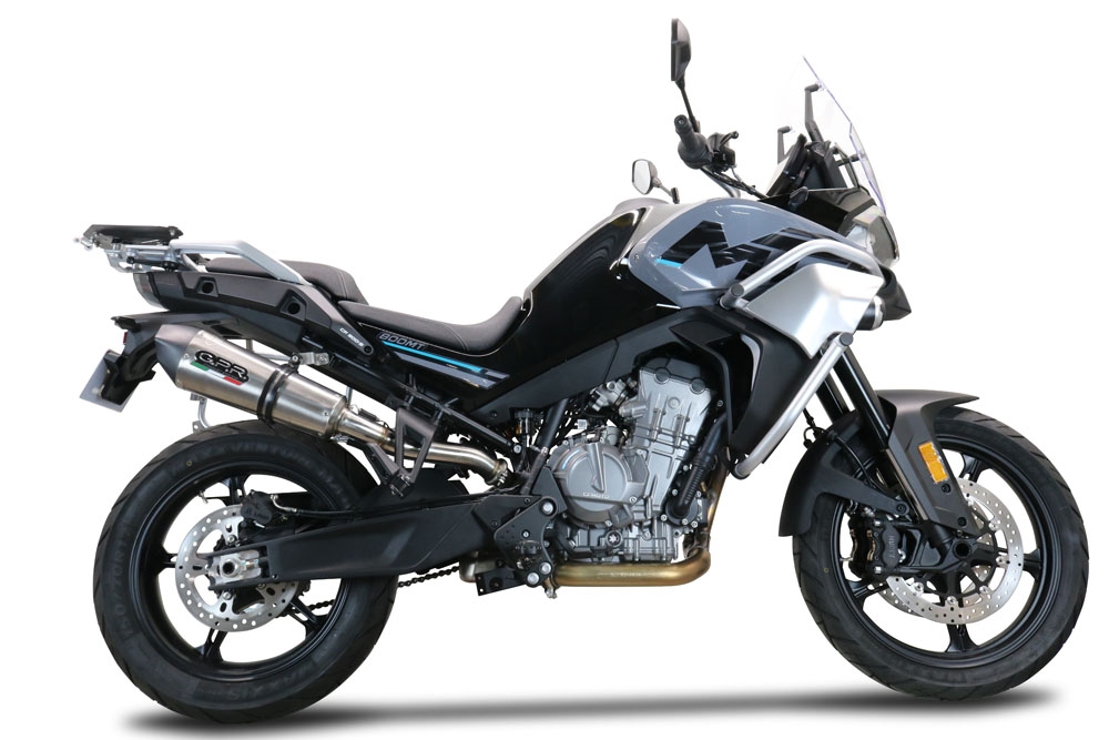 Pot echappement compatible avec Cf Moto 800 Mt Sport 2022-2024, GP Evo4 Titanium, Échappement légal, homologué,silencieux avec db killer amovible et tuyau de liaison spécifique 