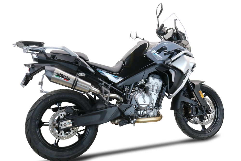 Pot echappement compatible avec Cf Moto 800 Mt Sport 2022-2024, GP Evo4 Titanium, Échappement légal, homologué,silencieux avec db killer amovible et tuyau de liaison spécifique 