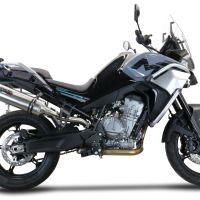 Pot echappement compatible avec Cf Moto 800 Mt Sport 2025-2026, Satinox , Échappement légal, homologué,silencieux avec db killer amovible et tuyau de liaison spécifique 