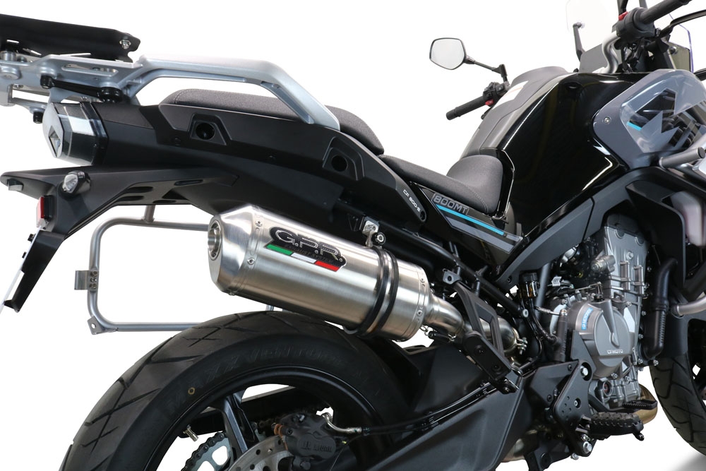 Pot echappement compatible avec Cf Moto 800 Mt Sport 2025-2026, Satinox , Échappement légal, homologué,silencieux avec db killer amovible et tuyau de liaison spécifique 