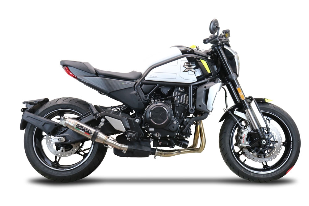 Pot echappement compatible avec Cf Moto 700 CL-X Adv 2022-2024, Deeptone Inox, Échappement légal, homologué,silencieux avec db killer amovible et tuyau de liaison spécifique 