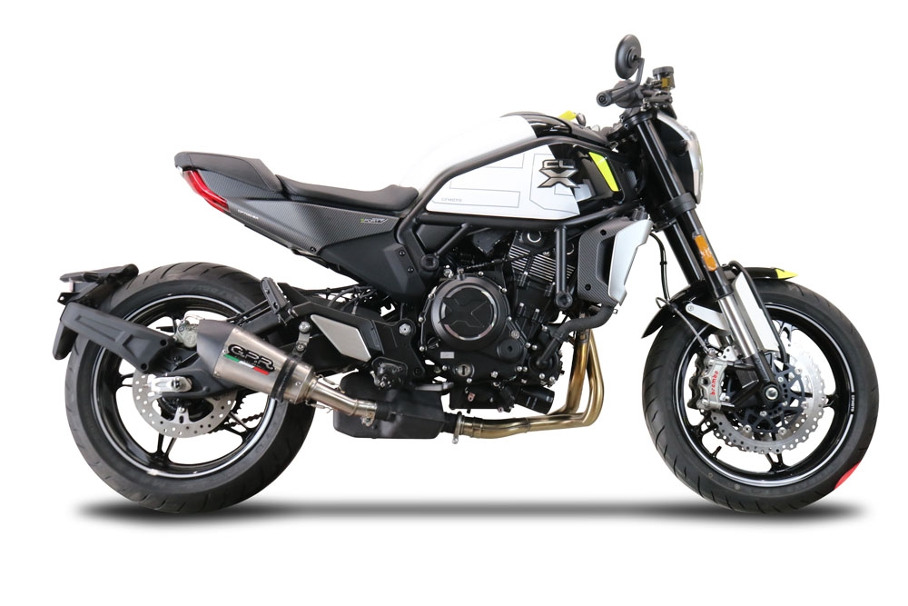 GPR pot echappement compatible avec  Cf Moto 700 CL-X Heritage  2022-2024, New Grand Prix Evo Titanium, Échappement légal, homologué,silencieux avec db killer amovible et tuyau de liaison spécifique 