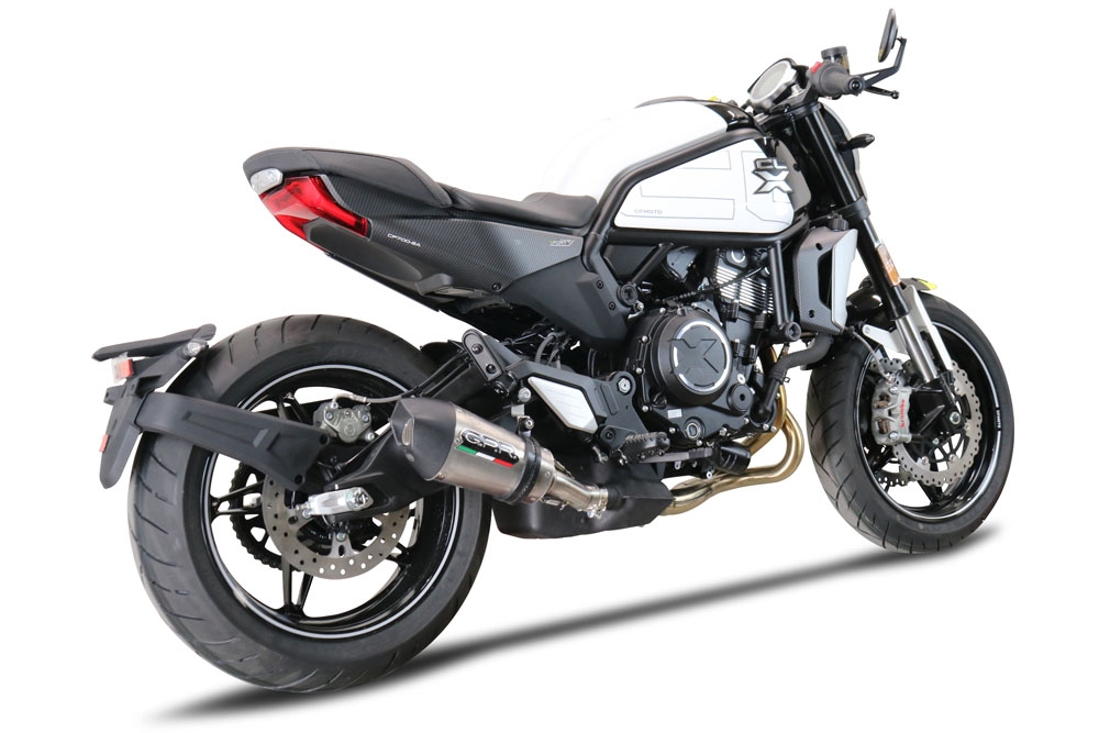 GPR pot echappement compatible avec  Cf Moto 700 CL-X Heritage  2022-2024, New Grand Prix Evo Titanium, Échappement légal, homologué,silencieux avec db killer amovible et tuyau de liaison spécifique 