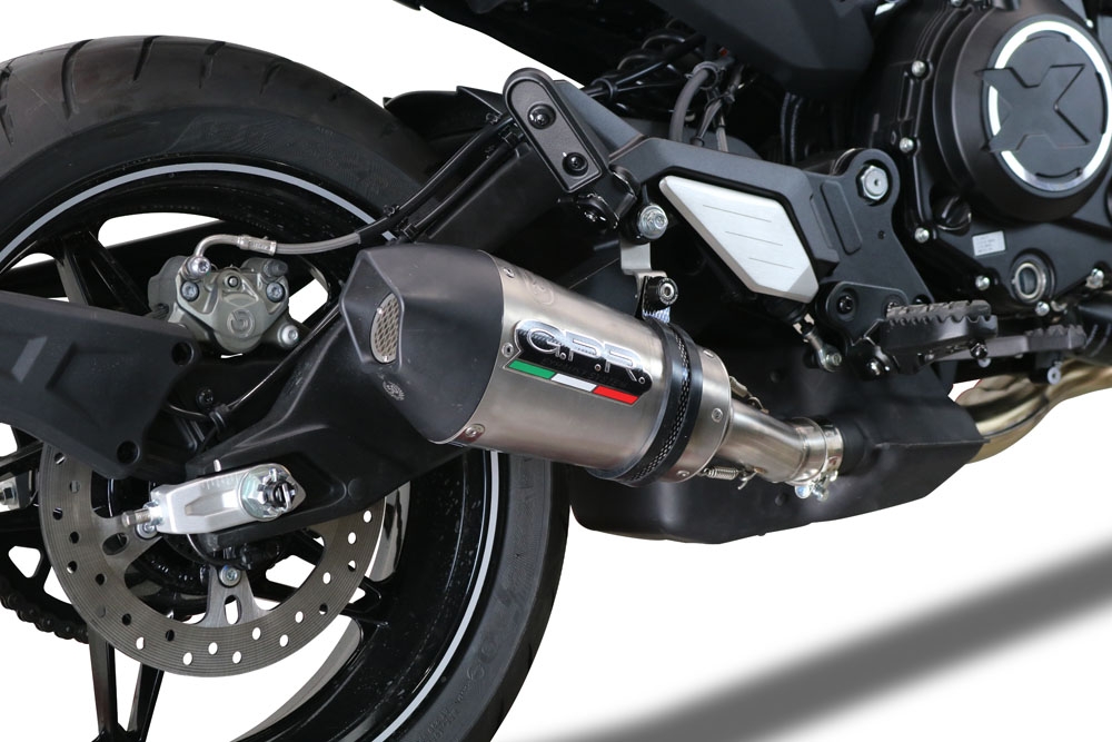 GPR pot echappement compatible avec  Cf Moto 700 CL-X Heritage  2022-2024, New Grand Prix Evo Titanium, Échappement légal, homologué,silencieux avec db killer amovible et tuyau de liaison spécifique 