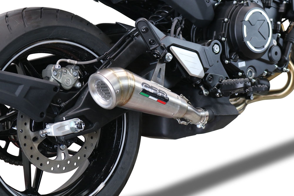 Pot echappement compatible avec Cf Moto 700 CL-X Adv 2022-2024, Powercone Evo, Échappement légal, homologué,silencieux avec db killer amovible et tuyau de liaison spécifique 