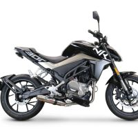 Pot echappement compatible avec Cf Moto 300 NK 2022-2024, Deeptone Inox, Pot d'échappement complet racing, compris de collecteur et db killer amovible, sans homologation 