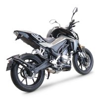 Pot echappement compatible avec Cf Moto 300 NK 2022-2024, Deeptone Inox, Pot d'échappement complet racing, compris de collecteur et db killer amovible, sans homologation 