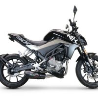Pot echappement compatible avec Cf Moto 300 NK 2022-2024, GP Evo4 Poppy, Homologué et légal, système d'échappement complet avec catalyseur et db killer amovible 
