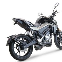 Pot echappement compatible avec Cf Moto 300 NK 2022-2024, GP Evo4 Poppy, Homologué et légal, système d'échappement complet avec catalyseur et db killer amovible 