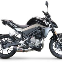 Pot echappement compatible avec Cf Moto 300 NK 2022-2024, GP Evo4 Titanium, Homologué et légal, système d'échappement complet avec catalyseur et db killer amovible 