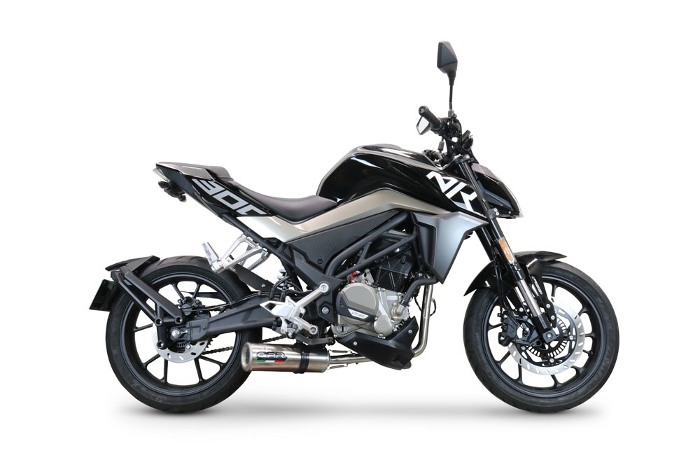 Pot echappement compatible avec Cf Moto 300 NK 2022-2024, M3 Inox , Homologué et légal, système d'échappement complet avec catalyseur et db killer amovible 