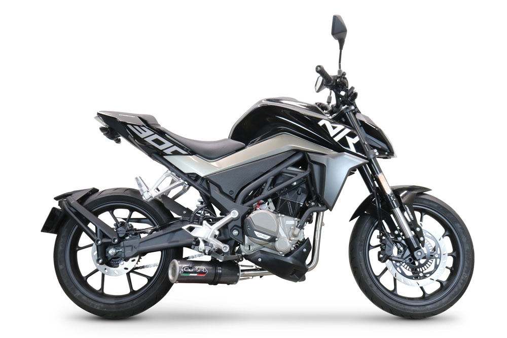 Pot echappement compatible avec Cf Moto 300 NK 2022-2024, M3 Poppy , Homologué et légal, système d'échappement complet avec catalyseur et db killer amovible 