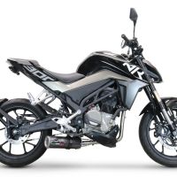Pot echappement compatible avec Cf Moto 300 NK 2022-2024, M3 Poppy , Homologué et légal, système d'échappement complet avec catalyseur et db killer amovible 