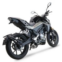 Pot echappement compatible avec Cf Moto 300 NK 2022-2024, M3 Poppy , Homologué et légal, système d'échappement complet avec catalyseur et db killer amovible 
