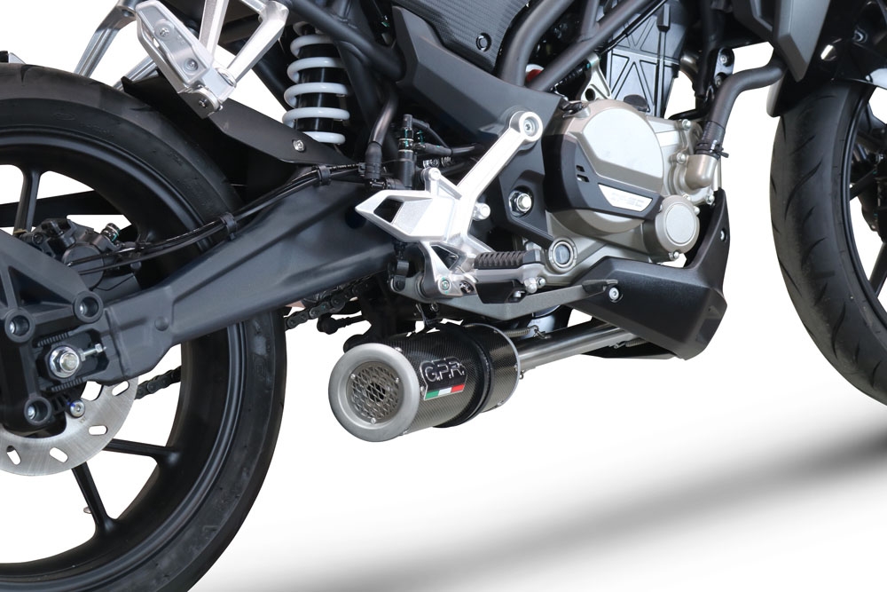 Pot echappement compatible avec Cf Moto 300 NK 2022-2024, M3 Poppy , Homologué et légal, système d'échappement complet avec catalyseur et db killer amovible 