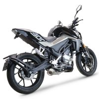 Pot echappement compatible avec Cf Moto 300 NK 2022-2024, Powercone Evo, Homologué et légal, système d'échappement complet avec catalyseur et db killer amovible 