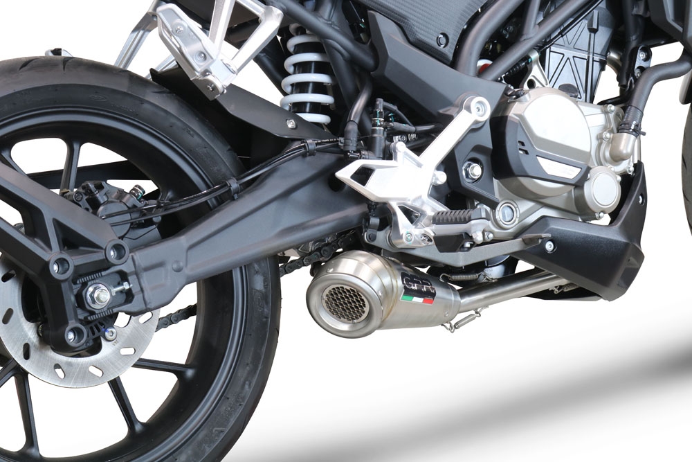 Pot echappement compatible avec Cf Moto 300 NK 2022-2024, Powercone Evo, Homologué et légal, système d'échappement complet avec catalyseur et db killer amovible 