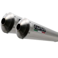 Pot echappement compatible avec Yamaha MT-01 2005-2011, Inox Tondo, Paire de pot d'échappement homologuées, livrées avec db killer amovible et raccords spécifiques 