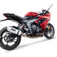 Pot echappement compatible avec Triumph Daytona 660 2023-2025, Albus Evo4, Homologué et légal, système d'échappement complet avec catalyseur et db killer amovible 