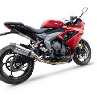 Pot echappement compatible avec Triumph Daytona 660 2023-2025, GP Evo4 Titanium, Homologué et légal, système d'échappement complet avec catalyseur et db killer amovible 